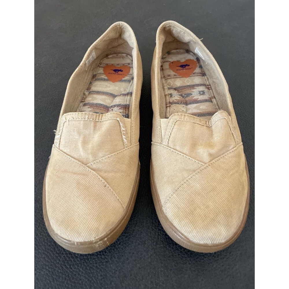 Rocket Dog Womens Tan Cotton Corduroy Slip On Sneaker Shoes Size 8.5